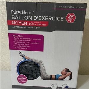 NEW PurAthletics Exercise Ball 26" or 65 cm Unopened Box